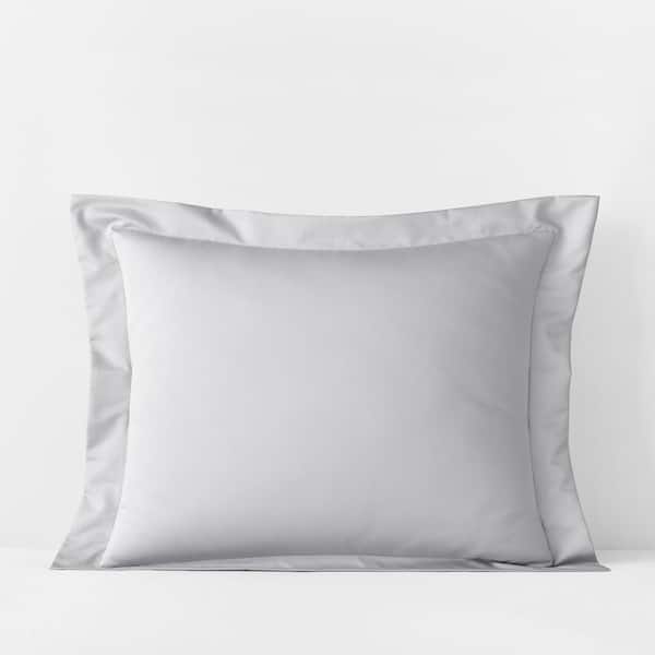 The Company Store Legends Hotel Supima Light Gray Solid Sateen Standard Sham