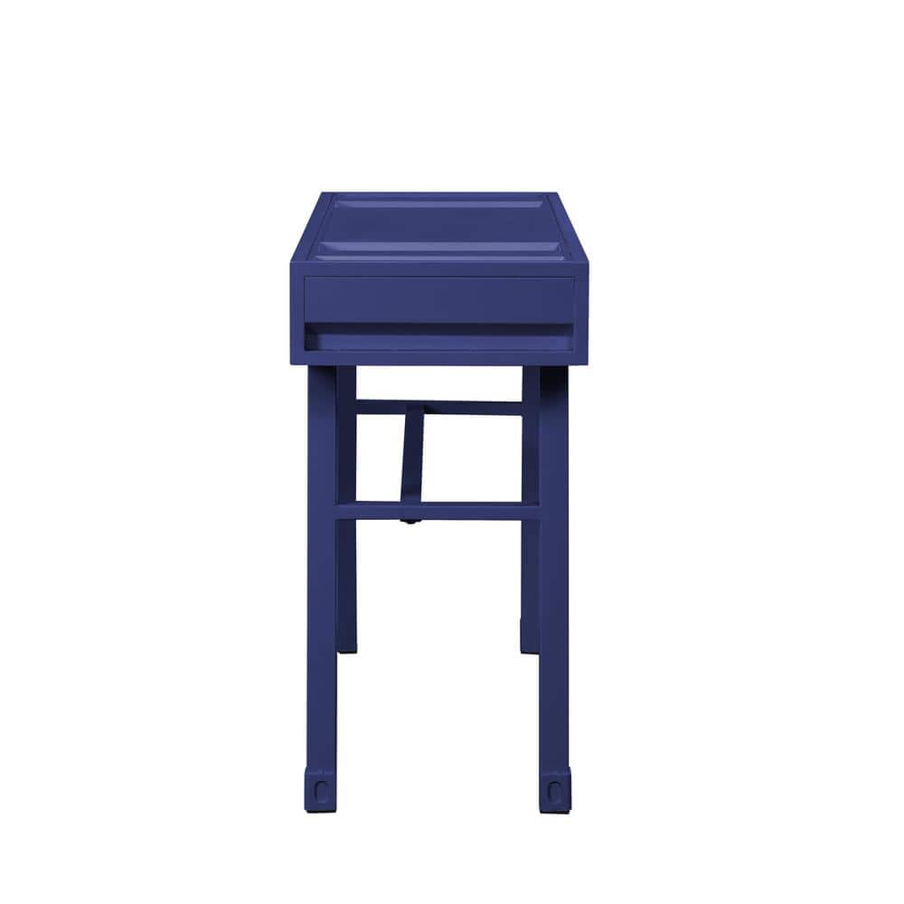 Cargo Blue Metal & Wood Vanity Desk with Storage Drawer