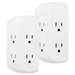 6-Outlet Wall Tap Surge Protector, 560J, White, (2-Pack)