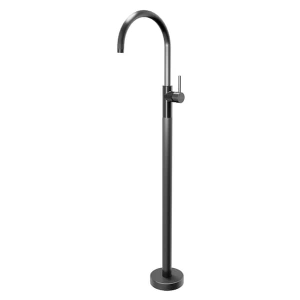 Karran Howick Single Hole Single Handle Freestanding Bathroom Faucet in Gunmetal Grey