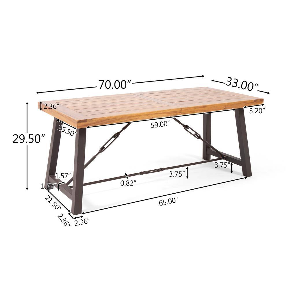 Rustic Iron and Reclaimed Wood Dining Table for Six