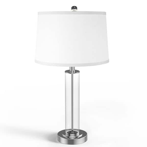INNOBULE 24.4 in. 3-Way White Dimmable Touch Lamps with USB Charging Port LED
