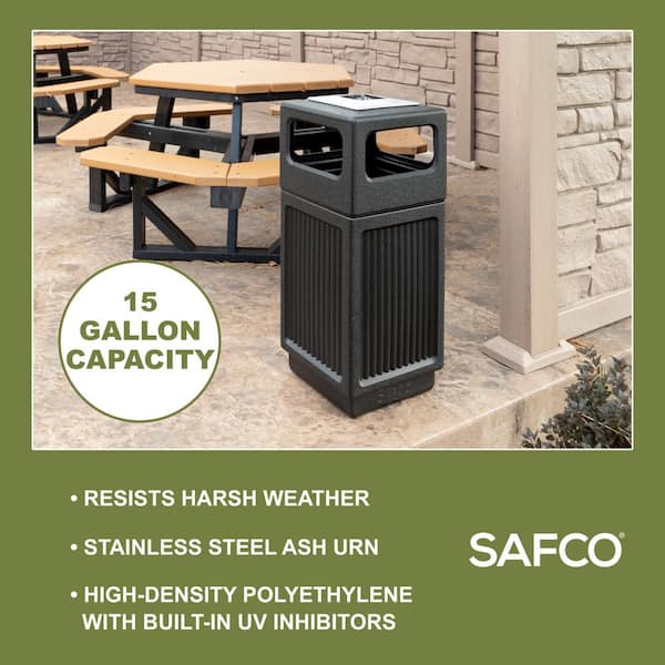 Safco Hands-free Step-on Stainless Receptacle - 7 gal Capacity - 21 Safco Hands-free Step-on Stainless Receptacle - 7 gal Capacity - 21