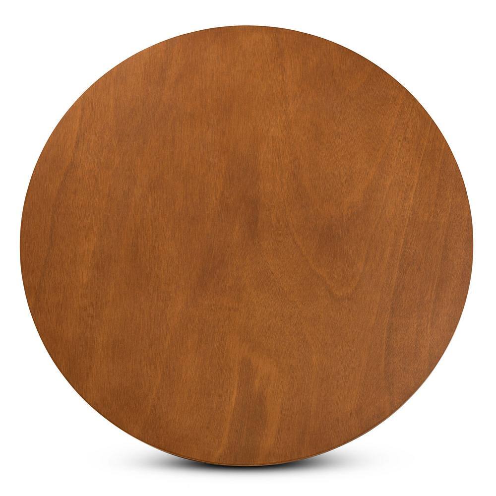 Aggie Grey Fabric and Walnut Wood 5-Piece Circular Dining Set