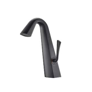 Single Handle Single Hole Bathroom Faucet in Matte Black