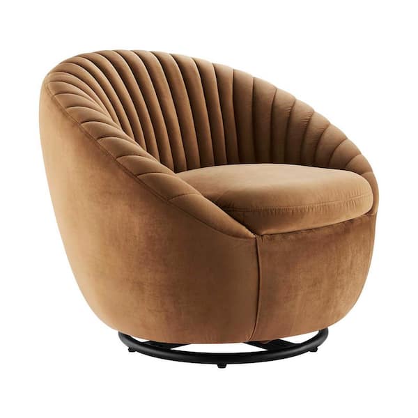 brown velvet swivel chair