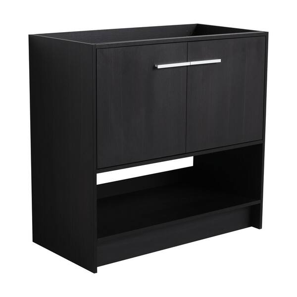 Marigold 35.24 in. W Modern Freestanding Bath Vanity Cabinet without Top in Dark Oak with 2 Doors