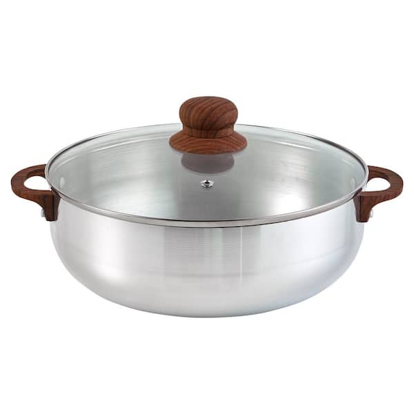 IMUSA IMUSA Stainless Steel Kadhai with Copper Bottom & Stainless Steel  Handles 7 Inches, Silver/Copper - IMUSA
