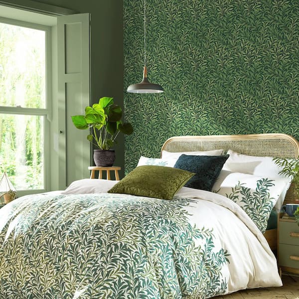 William Morris At Home Willow Bough Deep Green Wallpaper