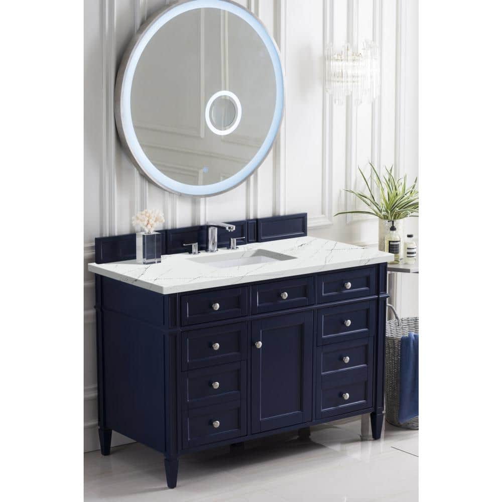 Victory Blue 48'' Transitional Solid Wood Single Vanity
