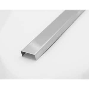 Brushed Stainless Steel 0.78 in. W x 96 in. L Metal Tile Molding and Transition Trim