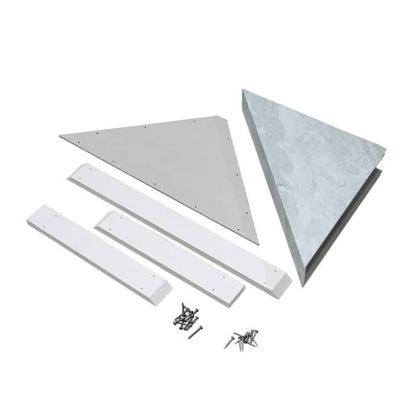 PALISADE 24.88 in. x 12.31 in. Vinyl Waterproof Walk in Corner Shower Seat in Iced Pewter/Urban Fjord