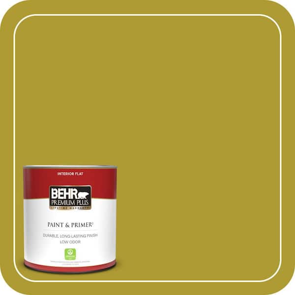 BEHR PREMIUM PLUS 1 qt. #P330-7 Luscious Lime Flat Low Odor Interior Paint & Primer