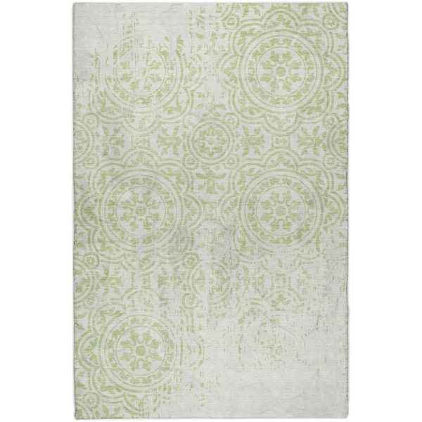 Dream Shag Premium Machine Washable Abstract ADS758 Aloe 10 ft. x 14 ft. Area Rug