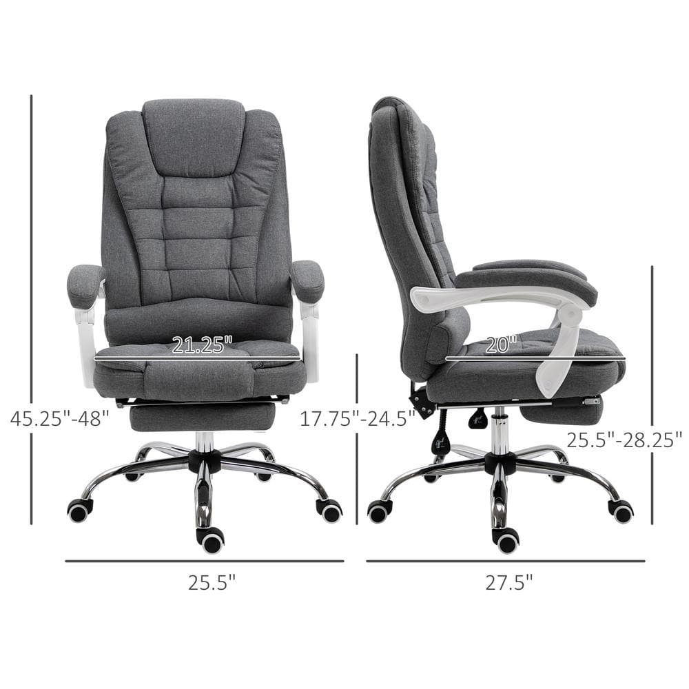 Dark Gray High-Back Fabric Executive Swivel Chair with Fixed Arms