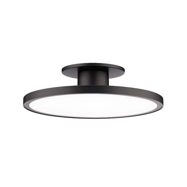 Twist-N-Lite 11 in. Black Selectable LED Semi-Flush Mount