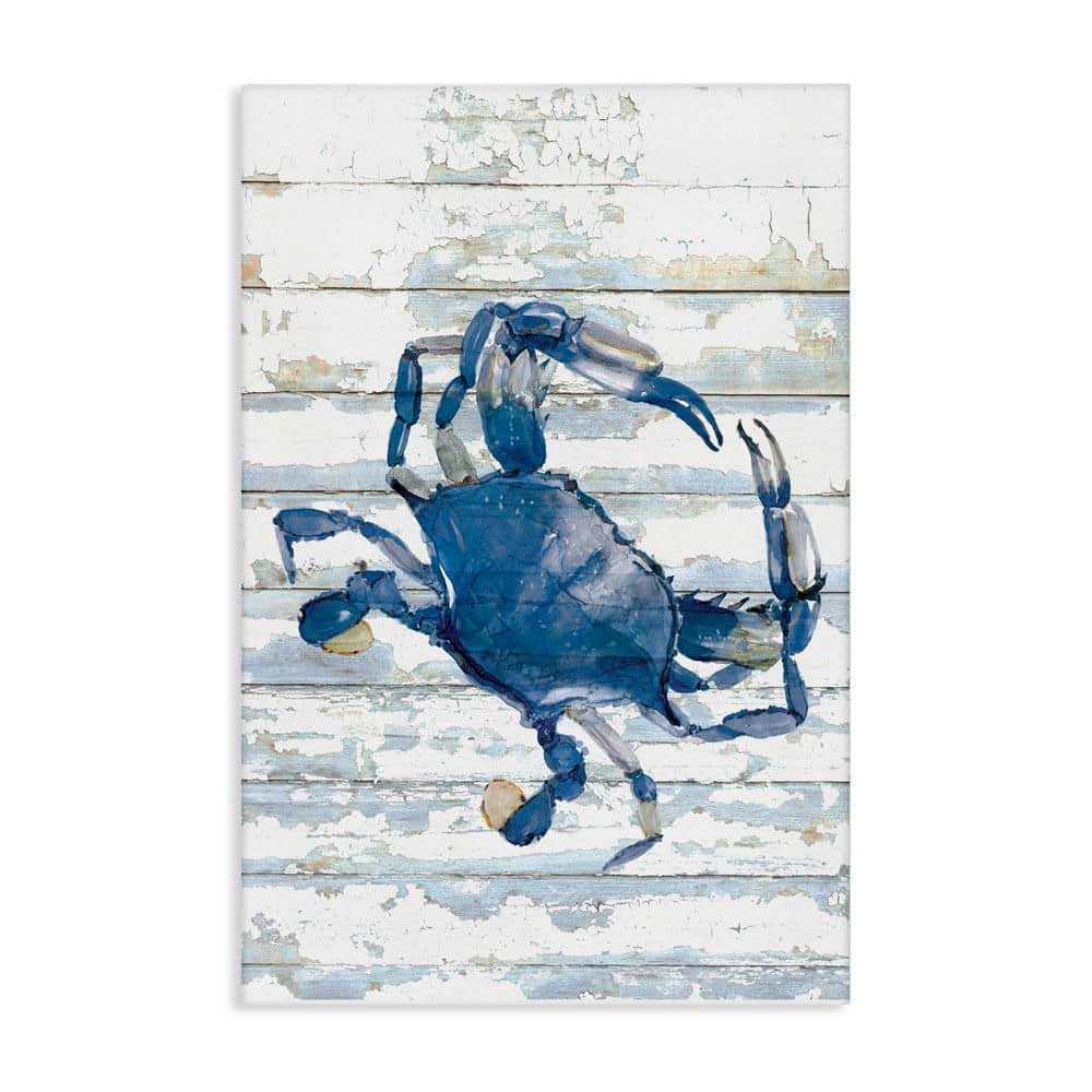 Distressed Blue Ocean Crab by Jessie Perry Unframed Animal Graphic Art Print 30 in. x 20 in. price history on PriceWatchPro