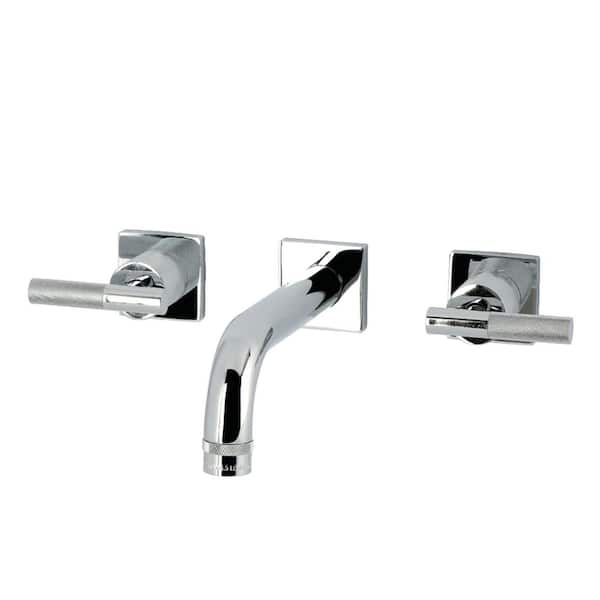 Convergent 2-Handle Wall-Mount Bathroom Sink Faucet in Polished Chrome