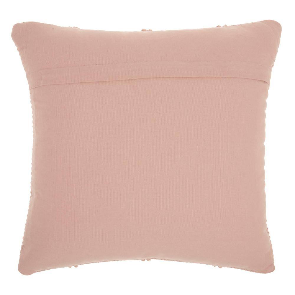 Blush Pink Diamond Lattice Cotton Polyester Throw Pillow 18" x 18"