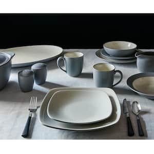 Colorwave Slate 10.75 in. (Gray) Stoneware Square Dinner Plates, (Set of 4)