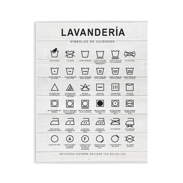 Stupell Industries Lavandaria Symbol Guide by Lettered and Lined Unframed Wall Plaque Typography Graphic Art Print 14 in. x 11 in.