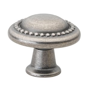 1-1/4 in. Dia Weathered Nickel Round Beaded Cabinet Knob (10-Pack)