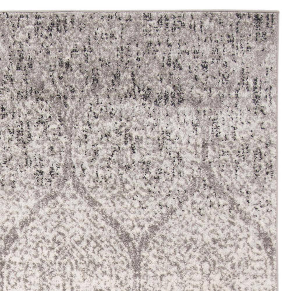 Elegant Gray & Ivory Synthetic 4' x 6' Hand-Knotted Area Rug