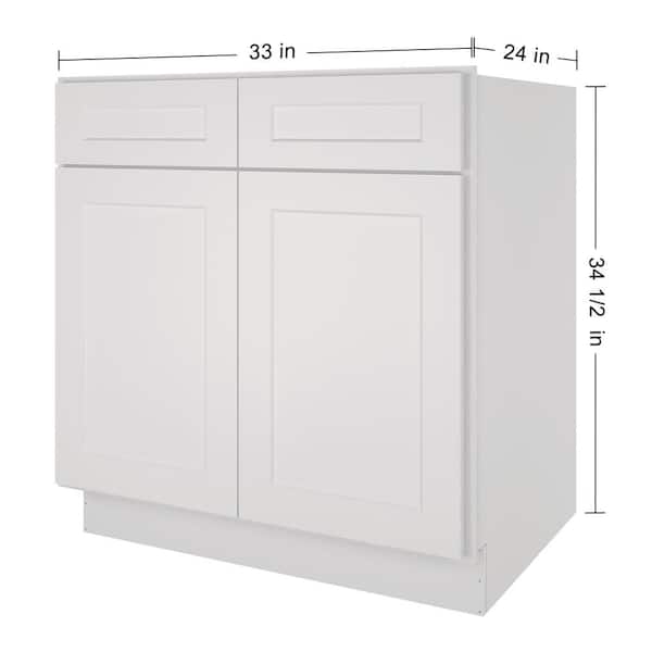 HOMEIBRO 33 in. W x 24 in. D x 34.5 in. H in Shaker Dove Plywood Ready to  Assemble Floor Sink Base Kitchen Cabinet HD-SD-SB33-A - The Home Depot