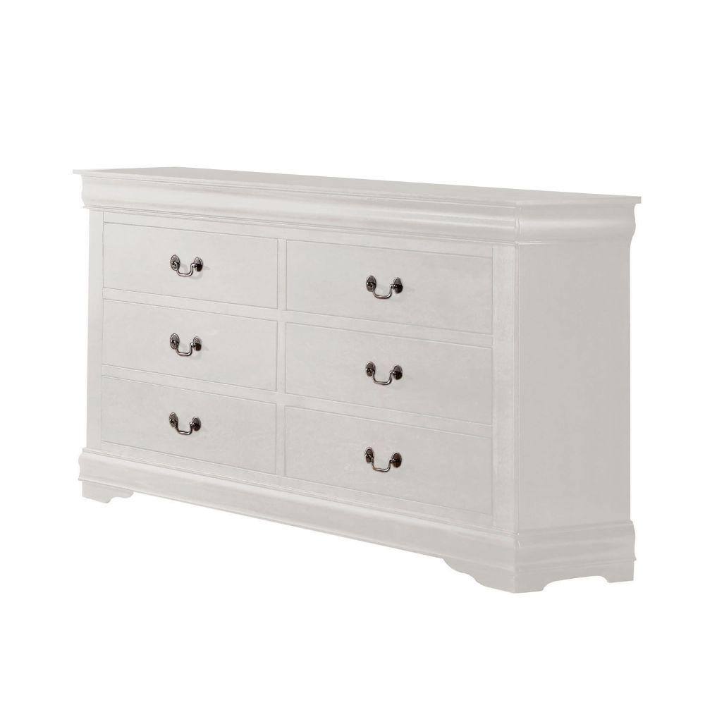 Benjara 57 in. White 6Drawer Wooden Dresser Without Mirror BM220334