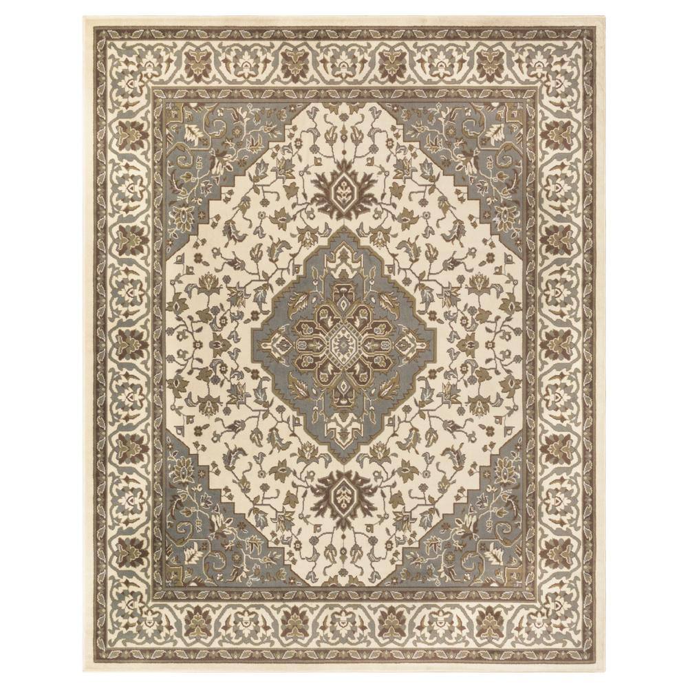 Green Traditional Oriental Rug Design Water-Repellent Rugs Anti-Static 8mm Pile Height with Jute Backing 2 x 3 Rug Superior Elegant Glendale Collection Area Rug