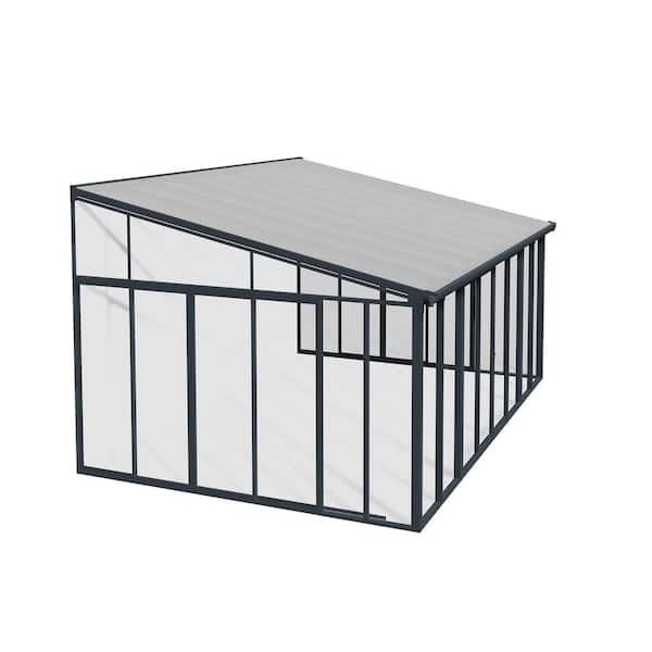 CANOPIA by PALRAM SanRemo 13 ft. x 14 ft. Gray/Clear Sunroom, Patio Enclosure and Solarium