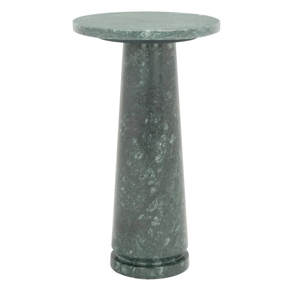 Valentia 10 in. Green Round Marble End Table - thumbnail 2