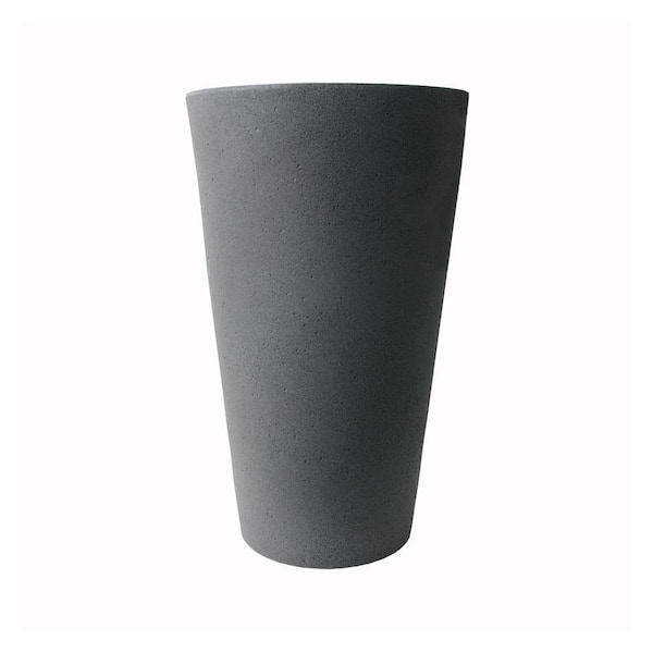 30 in. Tall Crete Plastic Planter, Warm Gray