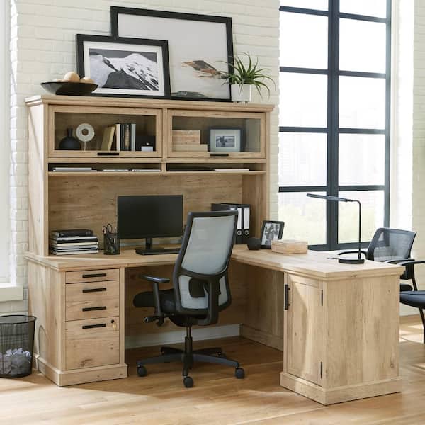 L-Shaped Home Office Desk in Prime Oak