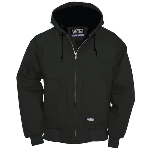 Walls Heavyweight Duck Insulated Hooded Large Regular Jacket in Black