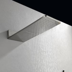 2-Spray 2 GPM Rectangle Wall Mounted Dual Shower System with 3 Body Sprays and Handheld Shower in Brushed Nickel