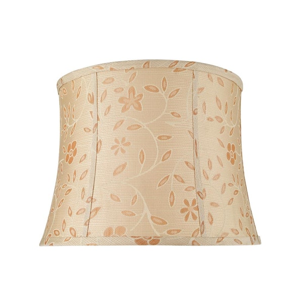 Aspen Creative Corporation 16 in. x 12 in. Gold and Floral Design Bell Lamp Shade
