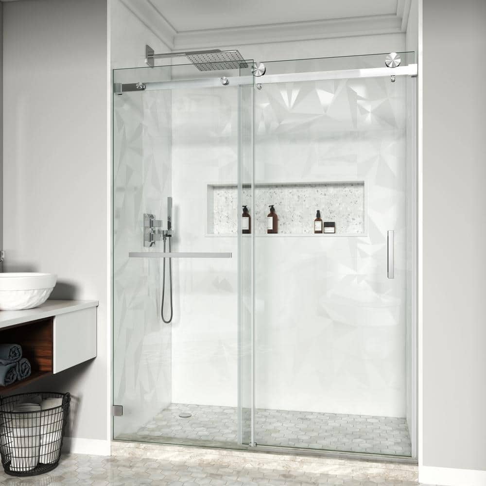 66-72.5 in. W x 76 in. H Single Sliding Frameless Shower Door in Brushed Nickel with 3/8 in. Clear Tempered Glass price history on PriceWatchPro