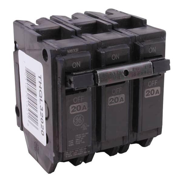 GE General Electric 20 Amp Type D Series E MCB Circuit Breaker 3 Phase Pole 