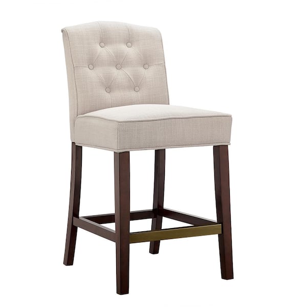 Misha 26 in. Tan Wood Counter Stool