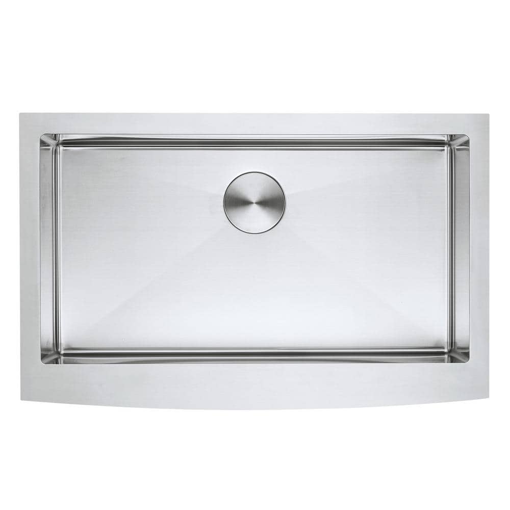 33-Inch Brushed Stainless Steel Farmhouse Apron-Front Kitchen Sink