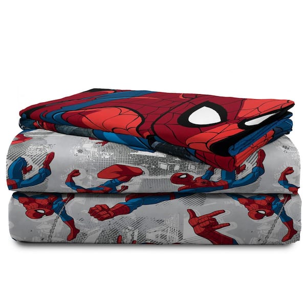 Marvel Spiderman Burst Navy / Red 4-Piece Twin Bed Set JF40533EPCD - The  Home Depot
