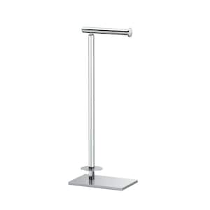 Latitude II Square Free Standing Toilet Paper Holder with Storage in Chrome
