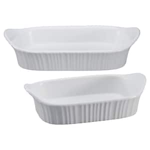 French White 2-Piece Ceramic Bakeware Set