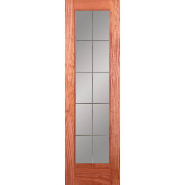 Feather River Doors 24 in. x 80 in. 10 Lite Illusions Woodgrain Unfinished Mahogany Interior Door Slab