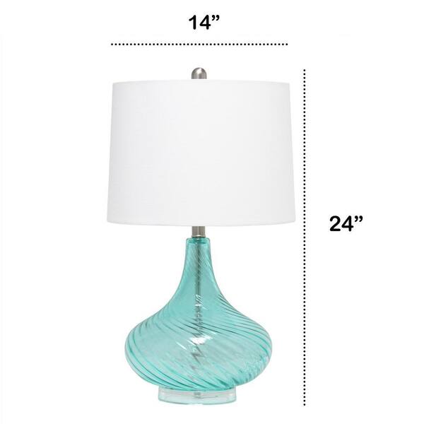 Lalia Home 24 in. Blue Classix Contemporary Wavy Colored Glass