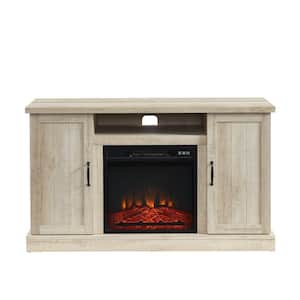 48 in. Freestanding Wooden Electric Fireplace TV Stand in White Oak