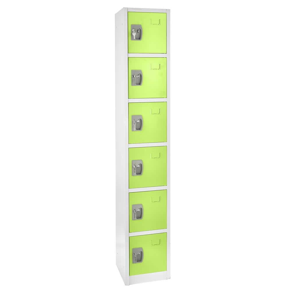 629-Series 72 in. H 6-Tier Steel Key Lock 6-Shelf Storage Locker Free Stand