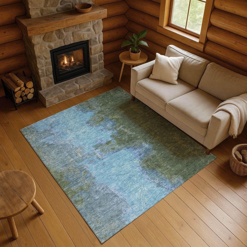 Mayfield Premium Machine Washable Abstract AMF1742 Cactus 10 ft. x 14 ft. Area Rug price history on PriceWatchPro