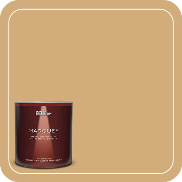BEHR MARQUEE 1 Qt. #MQ2-17 Glittering Sun One-Coat Hide Matte Interior Paint & Primer